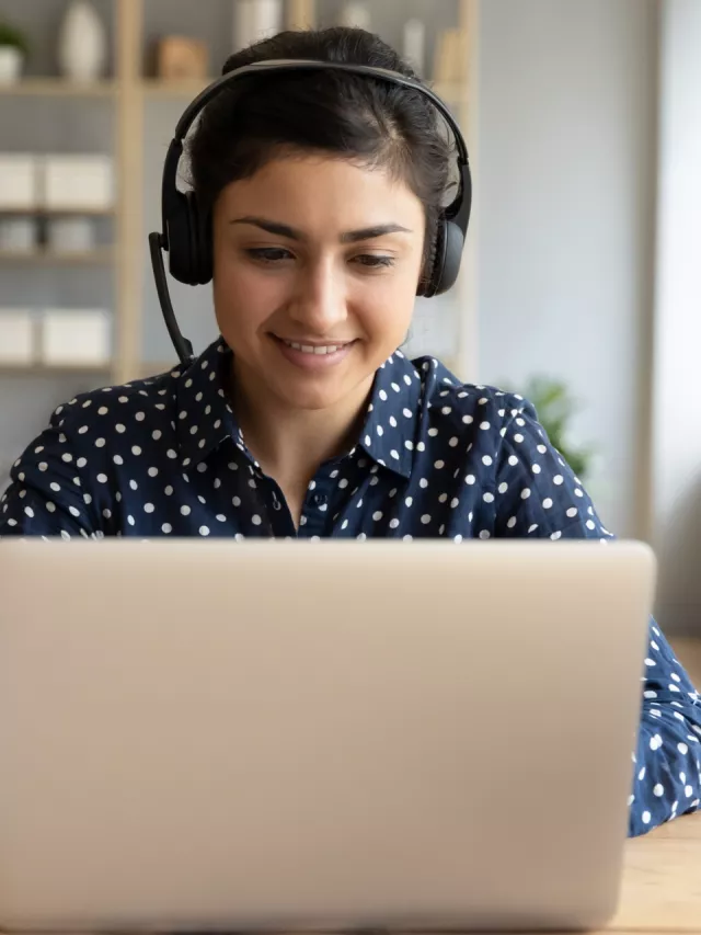 woman communicating on video chat