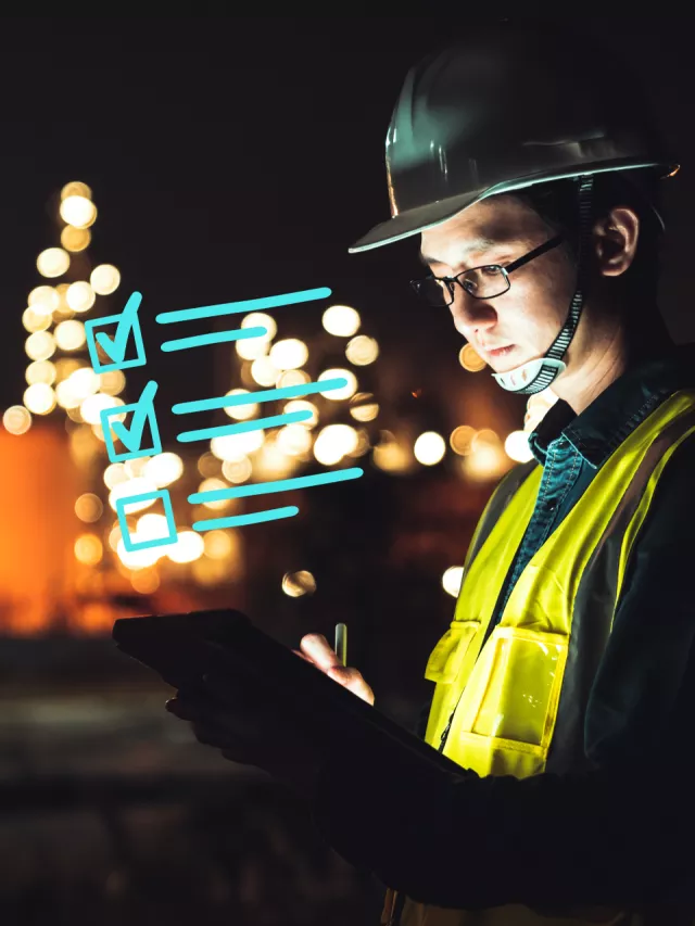 Man managing construction tasks on site