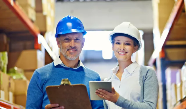 2 people with hard hats