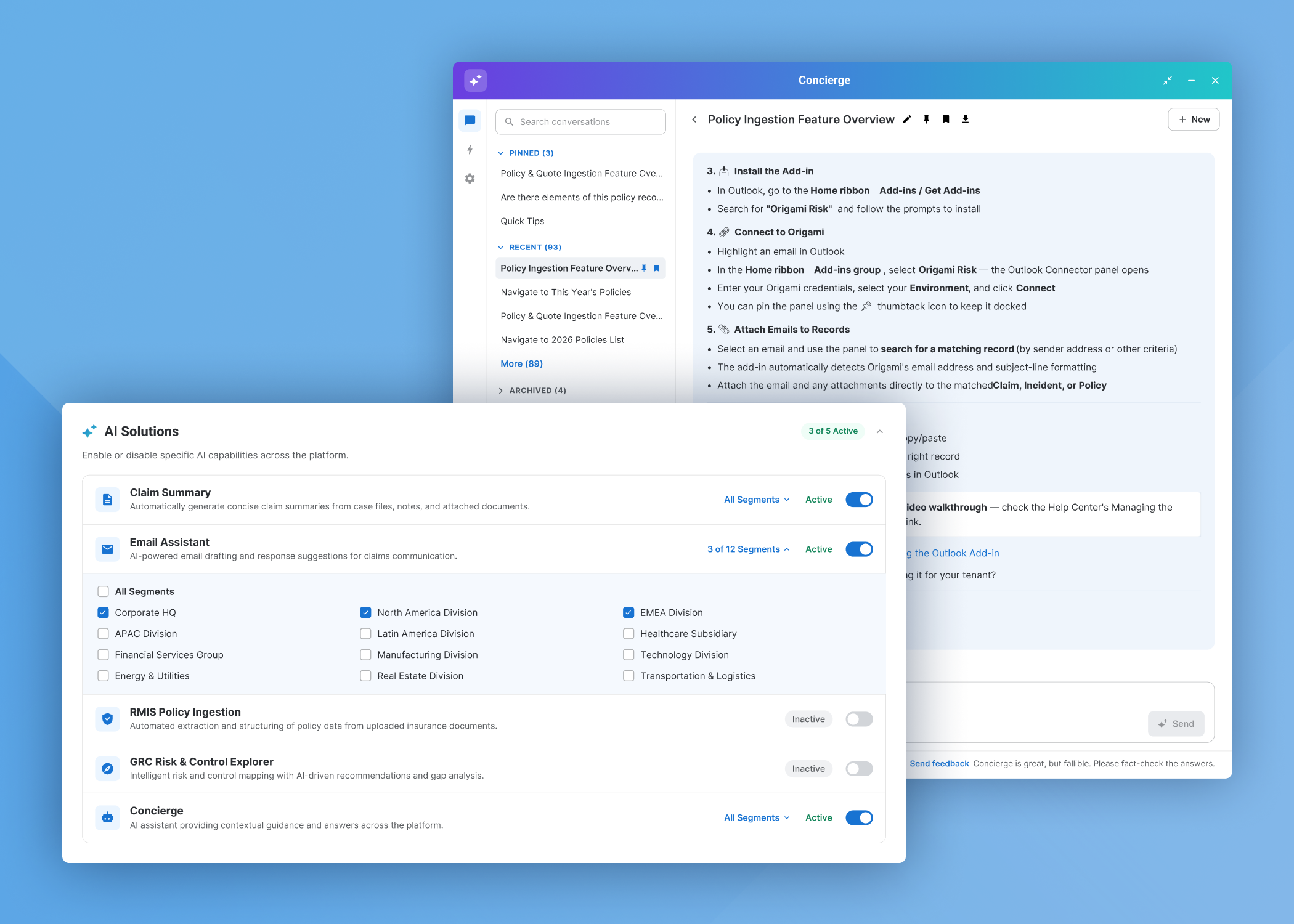 OrigamiRisk_Web_2026_QtrlyRelease_Q3_Concierge_AI Center_AI